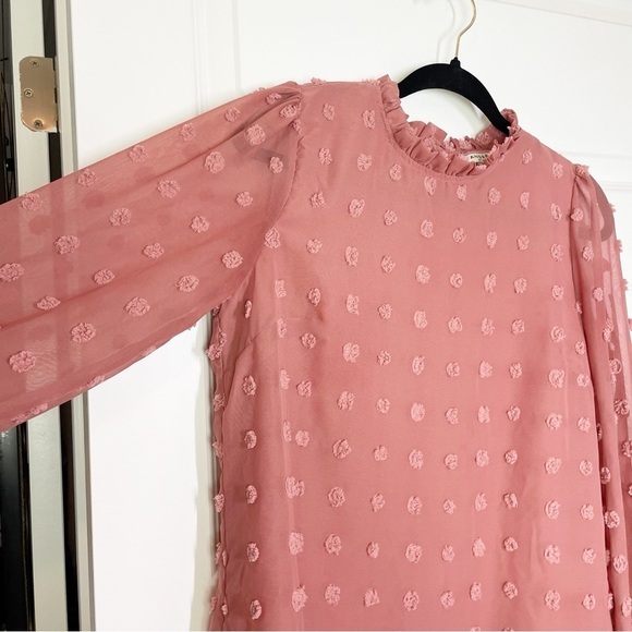 Boutique Andree by Unit Mauve Pom Pom High Neck Blouse - Picture 6 of 14